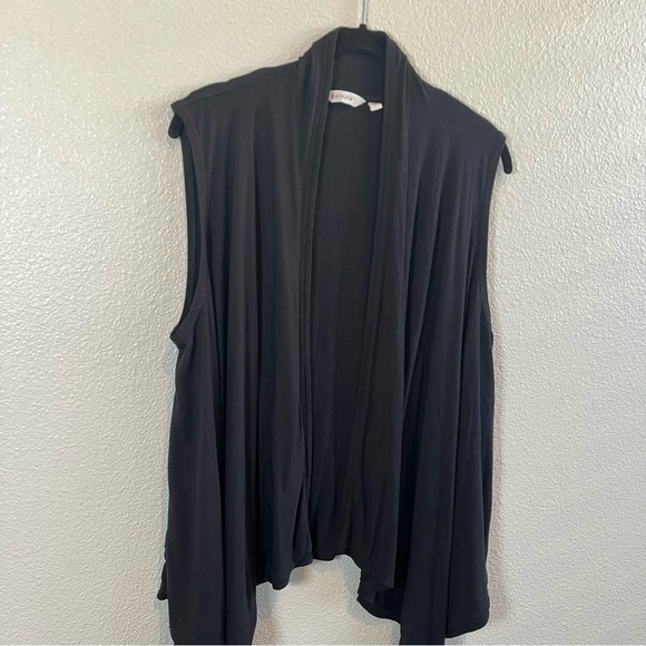 Athleta Open Front Sleeveless Wrap Cardigan Vest Black Medium - Picture 4 of 8
